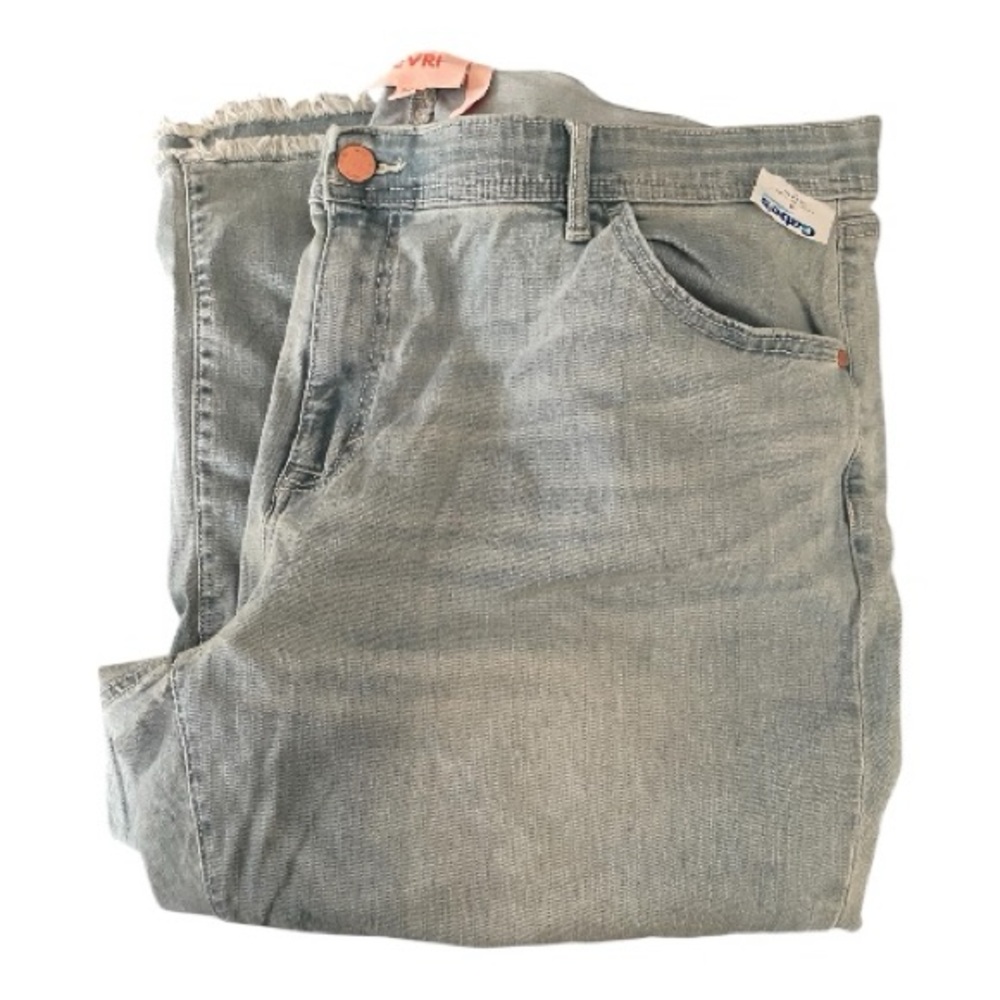 EVRI Washed Light Blue Cropped Ankle Jeans
